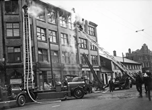 LFB turntable ladders in use at Hackney fire