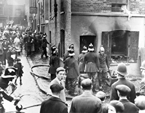 London Salvage Corps and LFB at the scene of a fire
