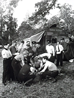 NFS firefighters at a training camp, WW2