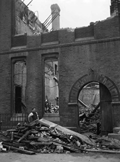 Aftermath Prints: Aftermath of fire at Eccleston Place, Victoria, London SW1