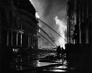 Blitz in the City of London - AFS firefighters, WW2