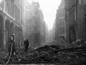 Blitz in City of London -- Wood Street, WW2