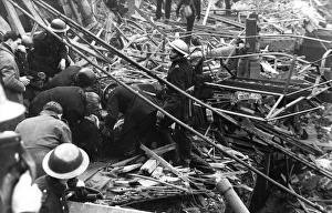 Blitz in London -- extricating a casualty, WW2