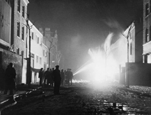 Blitz in London -- firefighters at work in Bermondsey, WW2