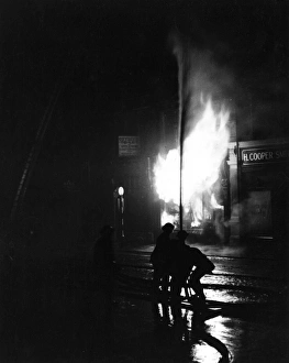 Blitz in London - night scene, WW2