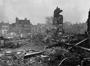 Blitz in London -- a typical bomb site, WW2