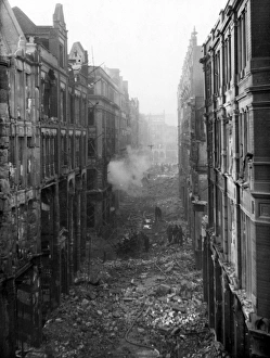 Bomb damage in Jewin Street, City of London, WW2