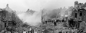 Bomb damage in Kilgour Road, SE London, WW2