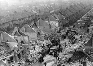 Bomb damage in Kilgour Road, SE London, WW2