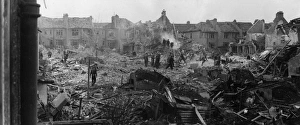Bomb damage in Kilgour Road, SE London, WW2