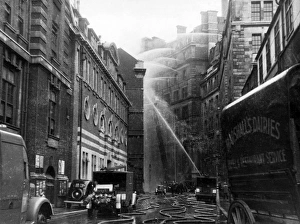 Incendiary bomb attack on Great Scotland Yard, WW2