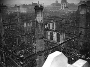 Major fire, Smithfield Poultry Market, London