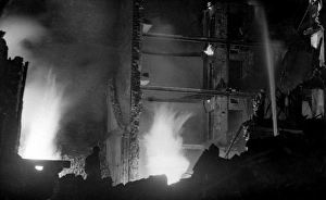 Scene in Poplar High Street during the Blitz, WW2